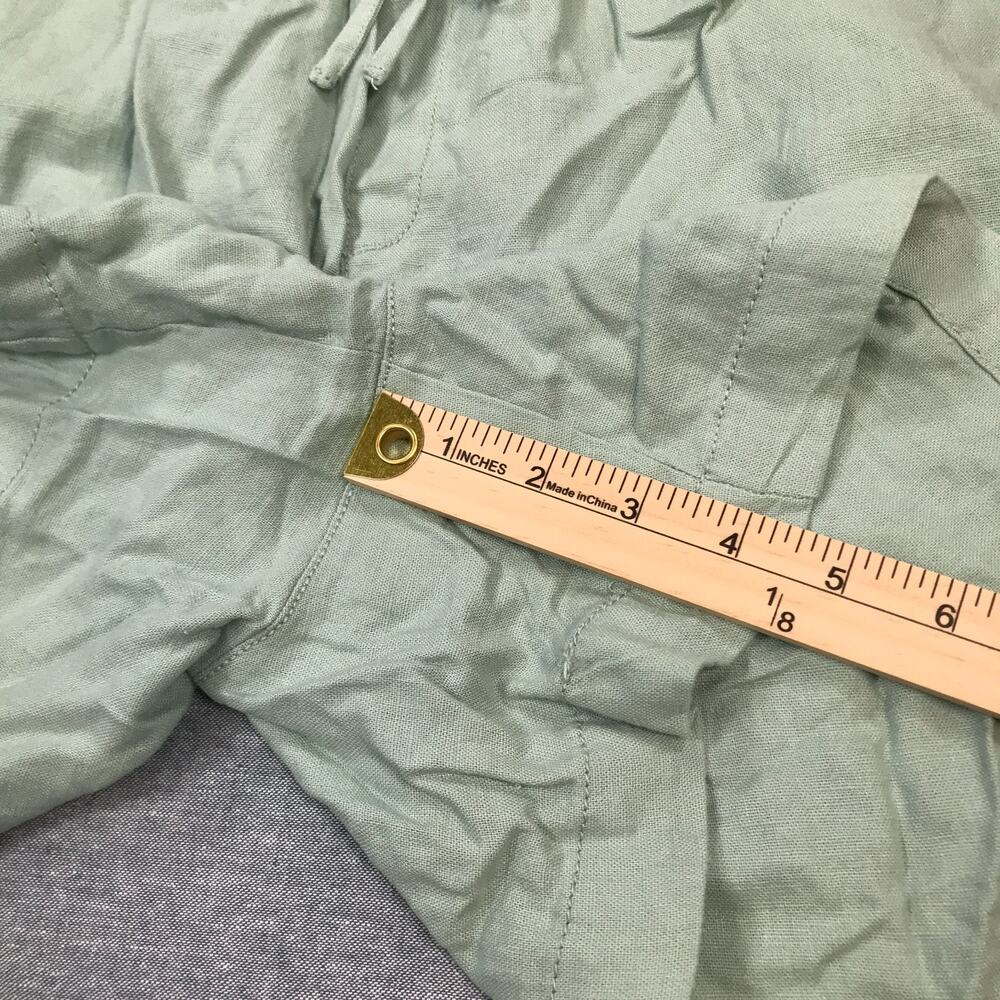 Briggs Womens XL Pull On Shorts Green Linen Blend Pockets Lightweight 5" NWT AW3 - Picture 7 of 7